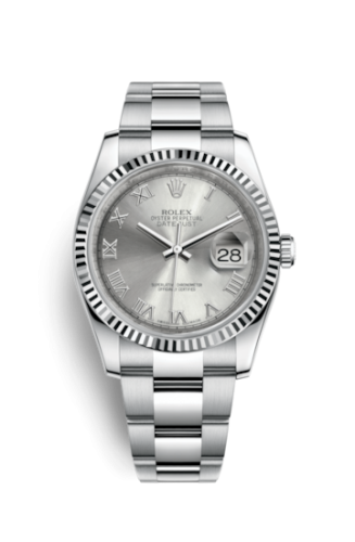 [116234-0092] Datejust 36 Stainless Steel Fluted / Oyster / Rhodium Roman