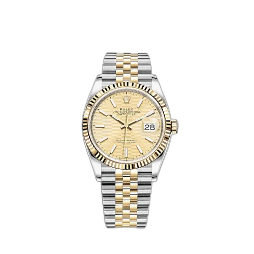 [126233-0039] Datejust 36 Stainless Steel / Yellow Gold / Fluted / Champagne - Fluted / Jubilee