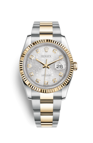 [116233-0168] Datejust 36 Rolesor Yellow Fluted / Oyster / Silver Computer