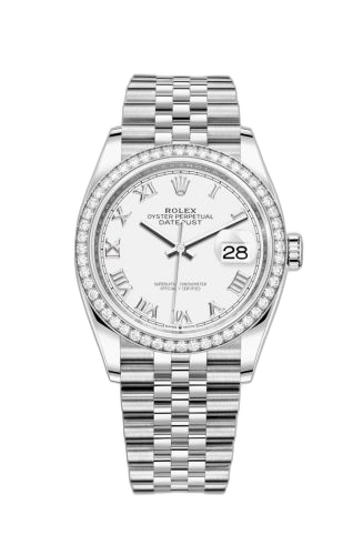 [126284RBR-0017] Datejust 36 Stainless Steel / Diamond / White Roman / Jubilee