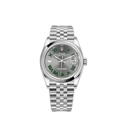 [126200-0017] Datejust 36 Stainless Steel / Domed / Slate - Roman / Jubilee