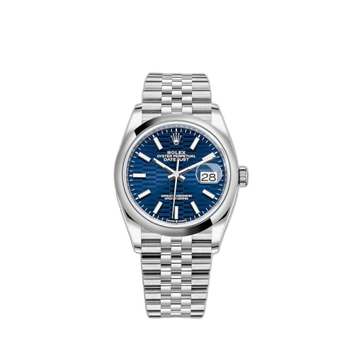 [126200-0021] Datejust 36 Stainless Steel / Domed / Blue - Fluted / Jubilee
