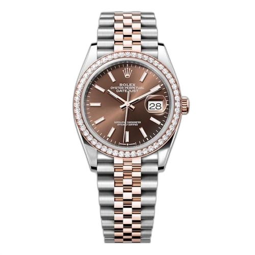 [126281RBR-0031] Datejust 36 Stainless Steel - Everose - Diamond / Chocolate / Jubilee