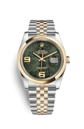 [116203-0162] Datejust 36 Rolesor Yellow Domed / Jubilee / Green Floral