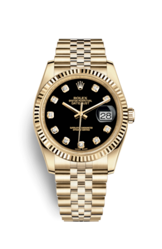 [116238-0067] Datejust 36 Yellow Gold Fluted / Jubilee / Black Diamonds