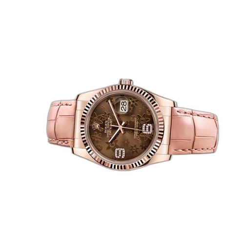 [116135-0052] Datejust 36 Everose Strap Chocolate Floral