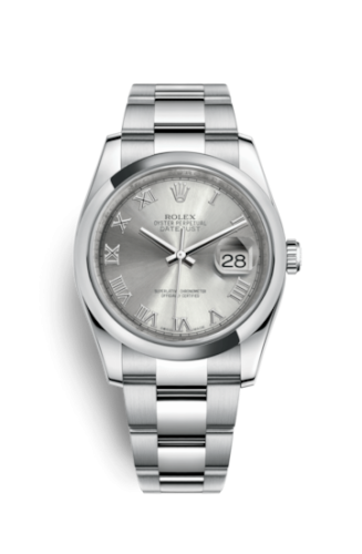 [116200-0062] Datejust 36 Stainless Steel Domed / Oyster / Rhodium Roman