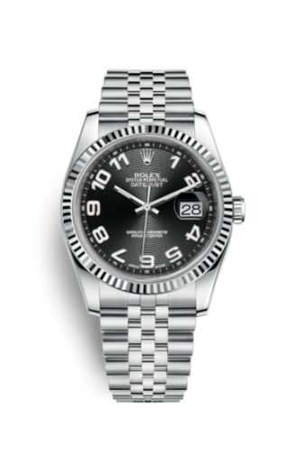 [116234-0107] Datejust 36 Stainless Steel Fluted / Jubilee / Black Arabic