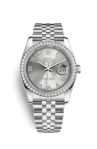 [116244-0055] Datejust 36 Stainless Steel Diamond / Jubilee / Rhodium Roman