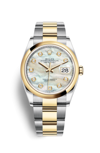 [126203-0024] Datejust 36 Stainless Steel / Yellow Gold / Smooth / MOP Diamond / Oyster