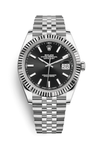 [126334-0018] Datejust 41 Stainless Steel Fluted / Jubilee / Black