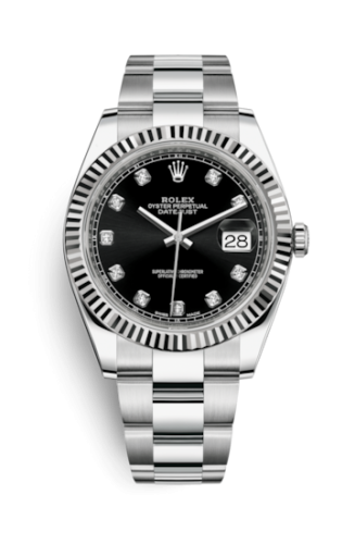 [126334-0011] Datejust 41 Stainless Steel Fluted / Oyster / Black - Diamond