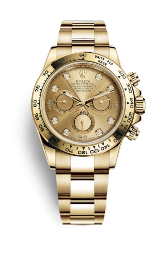 [116508-0006] Cosmograph Daytona Yellow Gold / Champagne Diamond