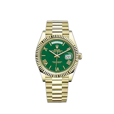 [228238-0061] Day-Date 40 Yellow Gold / Green - Roman