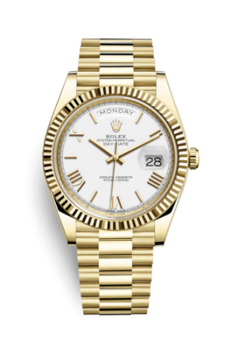 [228238-0042] Day-Date 40 Yellow Gold / White - Roman