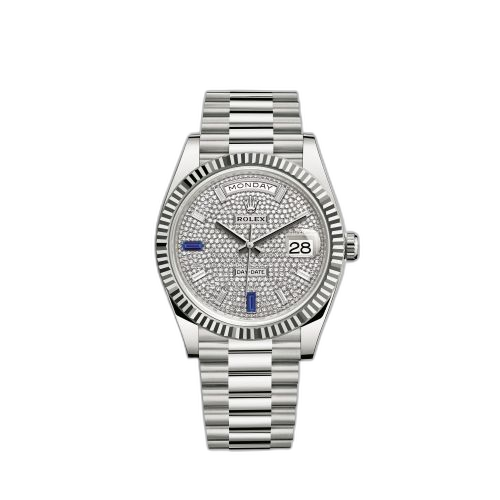 [228239-0049] Day-Date 40 White Gold / Paved