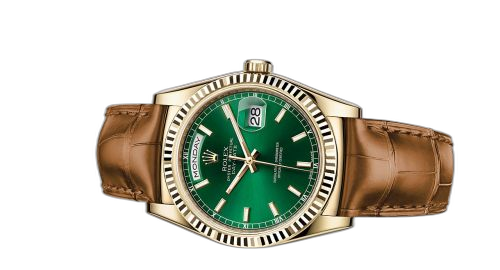 [118138-0030] Day-Date 36 Yellow Gold / Strap / Green