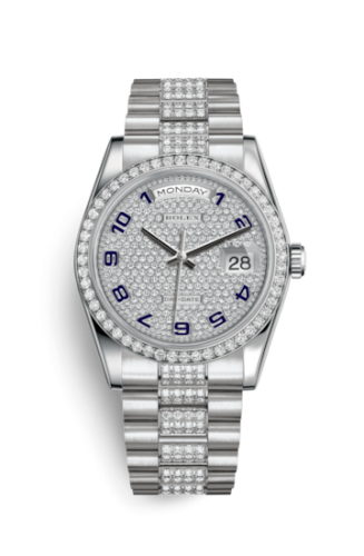 [118346-0059] Day-Date 36 Platinum Diamonds / President Diamond / Paved