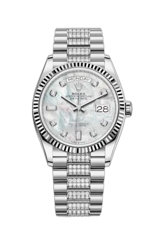 [128239-0026] Day-Date 36 White Gold / Fluted / MOP-Diamond / President-Diamond