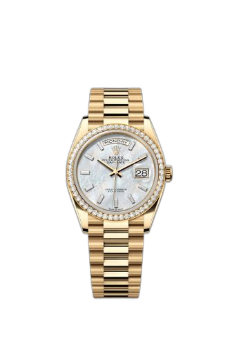 [128348RBR-0070 (aka: m128348rbr-0070)] Day-Date 36 Yellow Gold - Baguette / MOP - Diamond / President