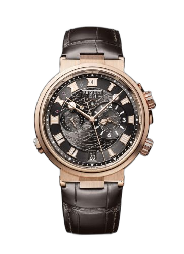 [5547BR/G3/9ZU] Marine Alarme Musicale Rose Gold / Grey / Alligator