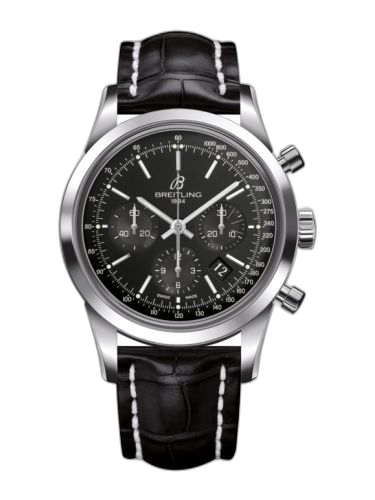 [AB015212/BA99/743P/A20BA.1] Transocean Chronograph Stainless Steel / Black / Croco / Pin