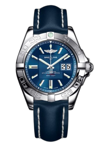 [A49350L2.C806.113X] Galactic 41 Stainless Steel / Metallica Blue / Calf