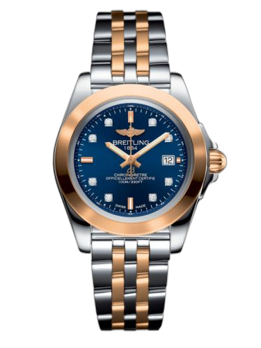 [C7133012/C967/792C] Galactic 32 Sleek Edition Stainless Steel / Rose Gold / Horizon Blue Diamond / Bracelet