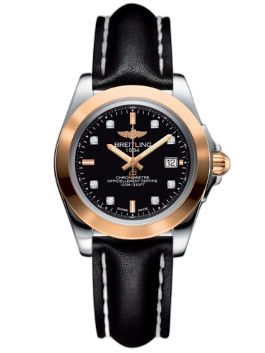 [C7133012/BF64/408X/A14BA.1] Galactic 32 Sleek Edition Stainless Steel / Rose Gold / Trophy Black Diamond / Calf