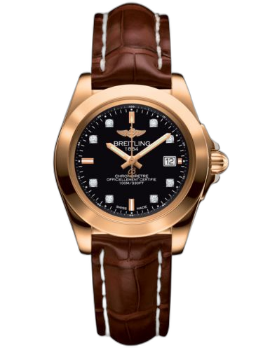 [H7133012.BF64.778P] Galactic 32 Sleek Edition Rose Gold / Trophy Black Diamond / Croco