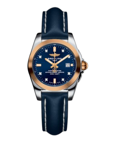 [C7234812/C964/486X/A12BA.1] Galactic 29 Stainless Steel / Rose Gold / Horizon Blue Diamond / Calf