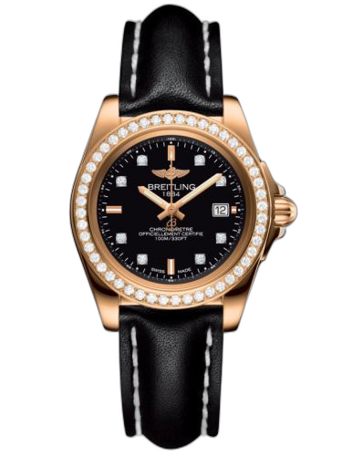 [H7133053.BF64.408X] Galactic 32 Sleek Edition Rose Gold / Diamond / Trophy Black Diamond / Calf