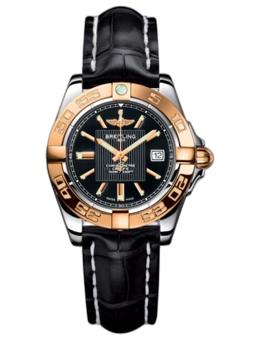 [C71356L2.BA12.777P] Galactic 32 Stainless Steel / Rose Gold / Trophy Black / Croco