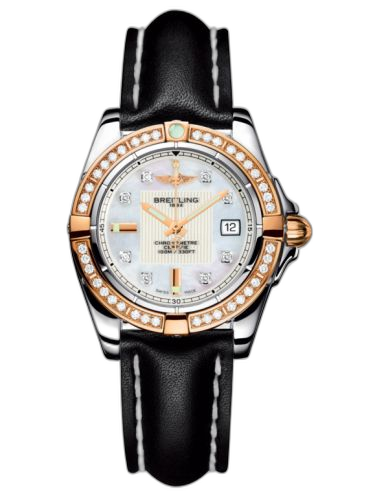 [C71356LA.A712.408X] Galactic 32 Stainless Steel / Rose Gold / Diamond / Pearl Diamond / Calf