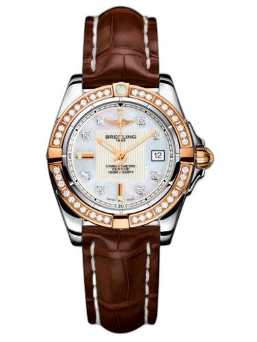 [C71356LA.A712.778P] Galactic 32 Stainless Steel / Rose Gold / Diamond / Pearl Diamond / Croco