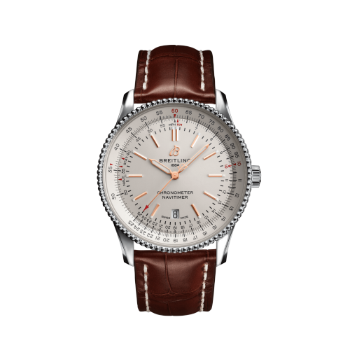 [A17326211G1P1] Navitimer Automatic 41 Automatic Stainless Steel / Silver / Croco / Pin