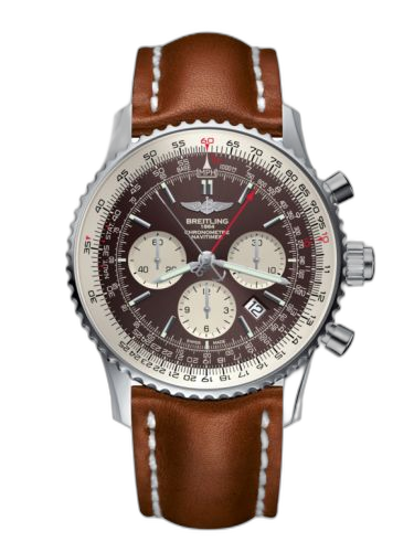 [AB031021/Q615/439X/A20BA.1] Navitimer Rattrapante Stainless Steel / Panamerican Bronze / Calf / Pin