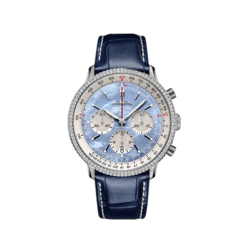 [AB01396A1C1P1] Navitimer B01 Chronograph 41 Stainless Steel - Diamond / Blue MOP / USA