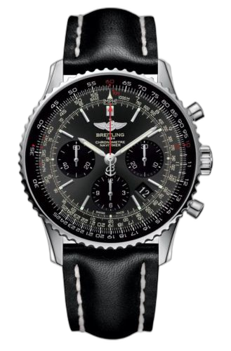 [AB012124/F569/436X/A20D.1] Navitimer 01 Stainless Steel / Stratus Gray / Calf / Folding