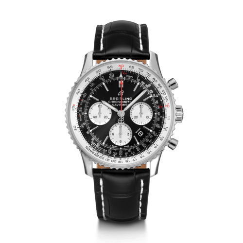 [AB0121211B1P2] Navitimer 1 B01 Chronograph 43 Stainless Steel / Black / Croco / Folding