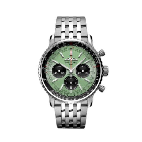 [AB0138241L1A1] Navitimer B01 Chronograph 43 Stainless Steel / Mint Green / Bracelet