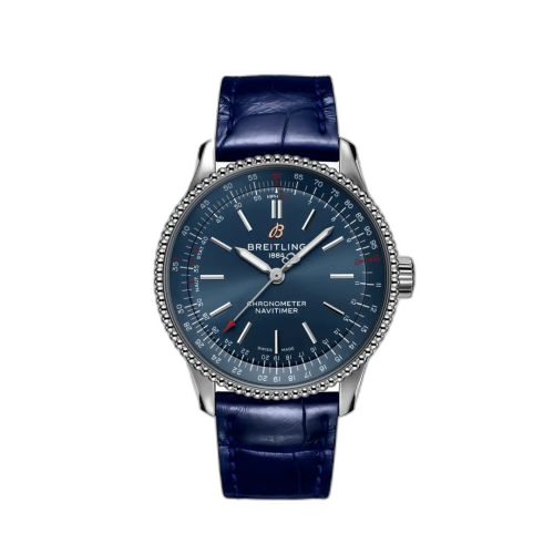 [A17395161C1P2] Navitimer 1 35 Automatic Stainless Steel / Blue / Croco / Folding