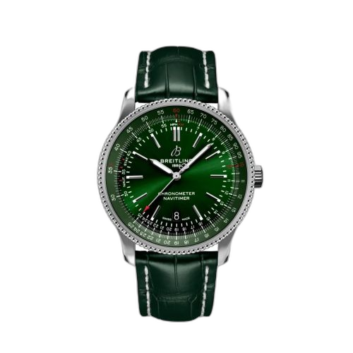 [A17326361L1P1] Navitimer Automatic 41 Automatic Stainless Steel / Green / Alligator - Pin