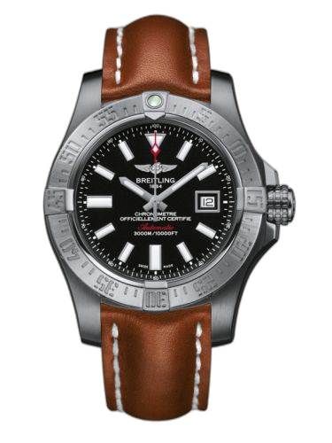 [A1733110/BC30/433X/A20BASA.1] Avenger II Seawolf Stainless Steel / Volcano Black / Calf / Pin