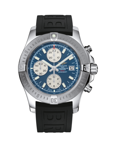 [A1338811/C914/153S/A20D.2] Colt Chronograph Automatic Stainless Steel / Mariner Blue / Rubber / Folding