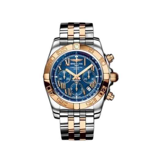 [CB011012/C784/375C] Chronomat 44 Stainless Steel / Rose Gold / Riviera Blue - Roman / Bracelet
