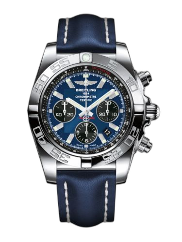 [AB011012.C789.105X] Chronomat 44 Stainless Steel / Blackeye Blue / Calf