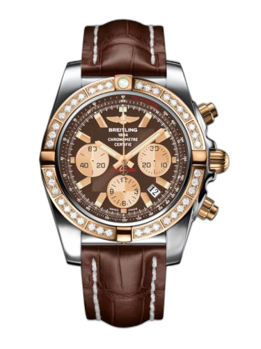 [CB011053.Q576.739P] Chronomat 44 Stainless Steel / Rose Gold / Diamond / Metallica Brown / Croco