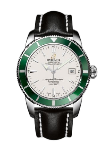 [A1732136.G717.435X] Superocean Heritage 42 Stainless Steel / Green / Stratus Silver / Calf