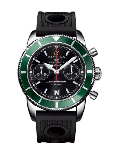 [A2337036.BB81.200S] Superocean Heritage 44 Chronograph Stainless Steel / Green / Black / Rubber